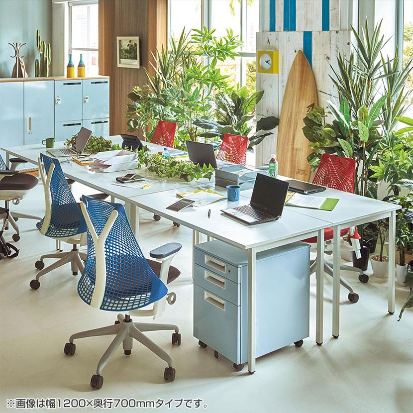 Garage(ガラージ) ワーキングテーブル デスク 木製 アジャスター付き WG-147H 幅1400×奥行700×高さ720mmの画像