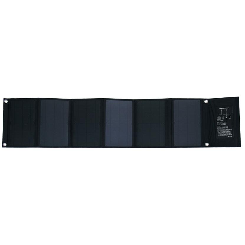 2WAY モバイルソーラーパネル モバイルバッテリーBA-155用ソーラー充電パネル 最大出力40W USB端子×3 スマートフォンダイレクト充電 吊下げ用カラビナ付属の画像