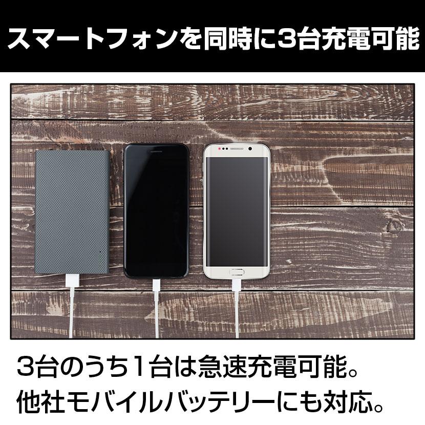2WAY モバイルソーラーパネル モバイルバッテリーBA-155用ソーラー充電パネル 最大出力40W USB端子×3 スマートフォンダイレクト充電 吊下げ用カラビナ付属の画像