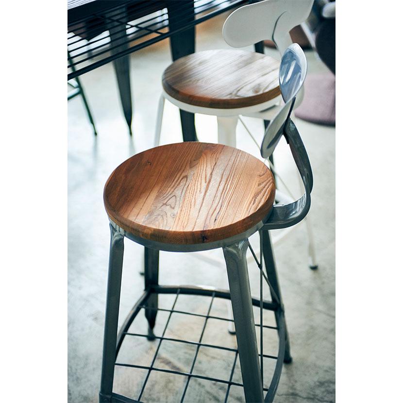 1281 HIGH CHAIR ハイチェア ダイニングチェア 収納付き カウンターチェア カフェチェア スチール脚 幅410×奥行440×高さ920(座面高さ680)mm |  | 08