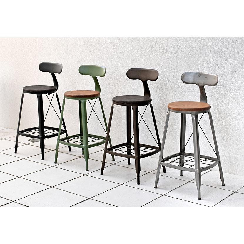 1281 HIGH CHAIR ハイチェア ダイニングチェア 収納付き カウンターチェア カフェチェア スチール脚 幅410×奥行440×高さ920(座面高さ680)mm |  | 09