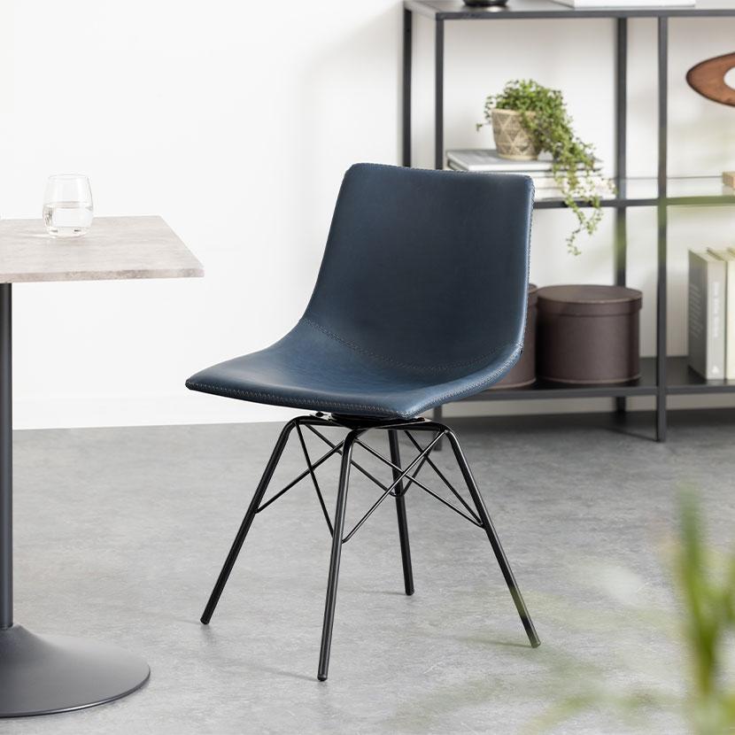 ダイニングチェア 回転式 レザー調 肘なし 回転チェア 食卓椅子