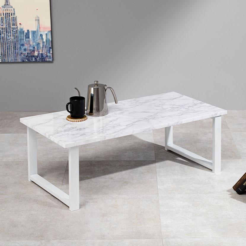 リビングテーブル 大理石調 セラミック柄 ローテーブル センター