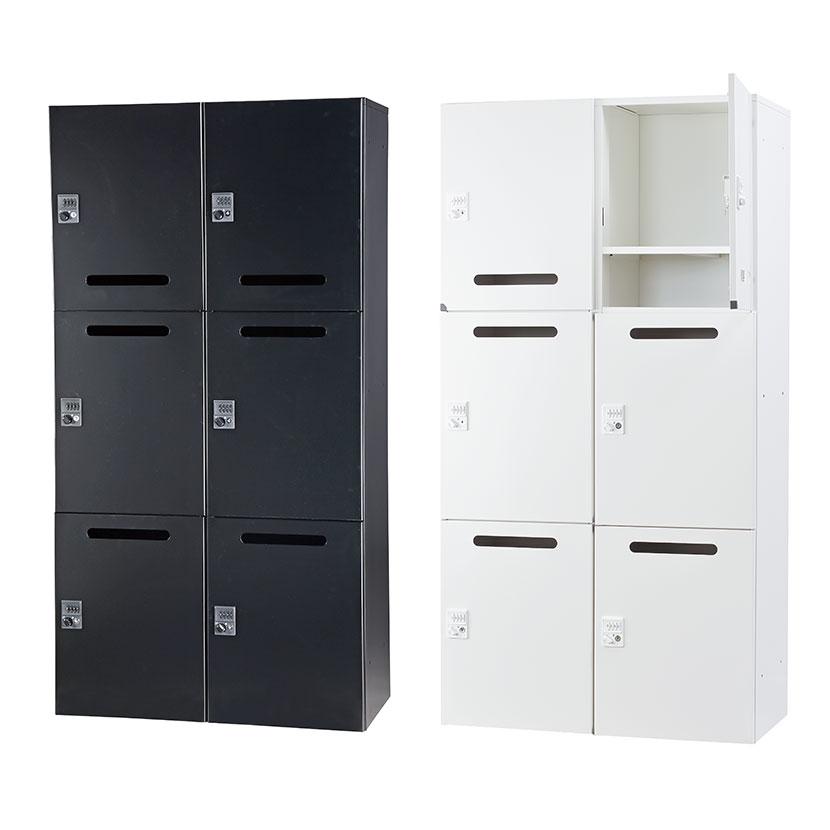 パーソナルロッカー 6人用 2列3段 H1740 下置き ダイヤル錠 開口付き