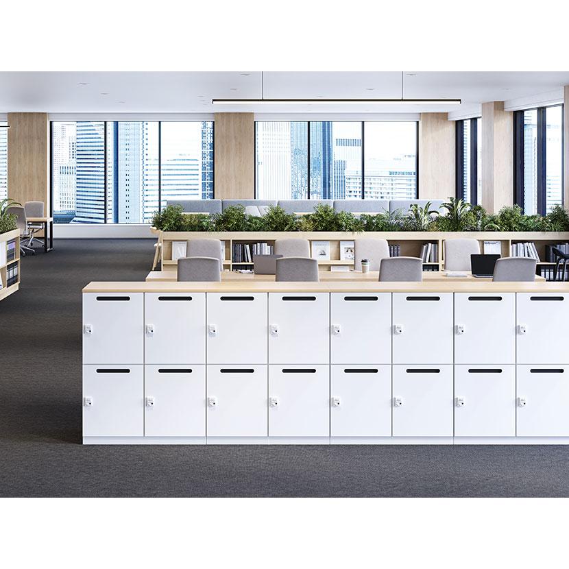 パーソナルロッカー 6人用 2列3段 H1740 下置き ダイヤル錠 開口