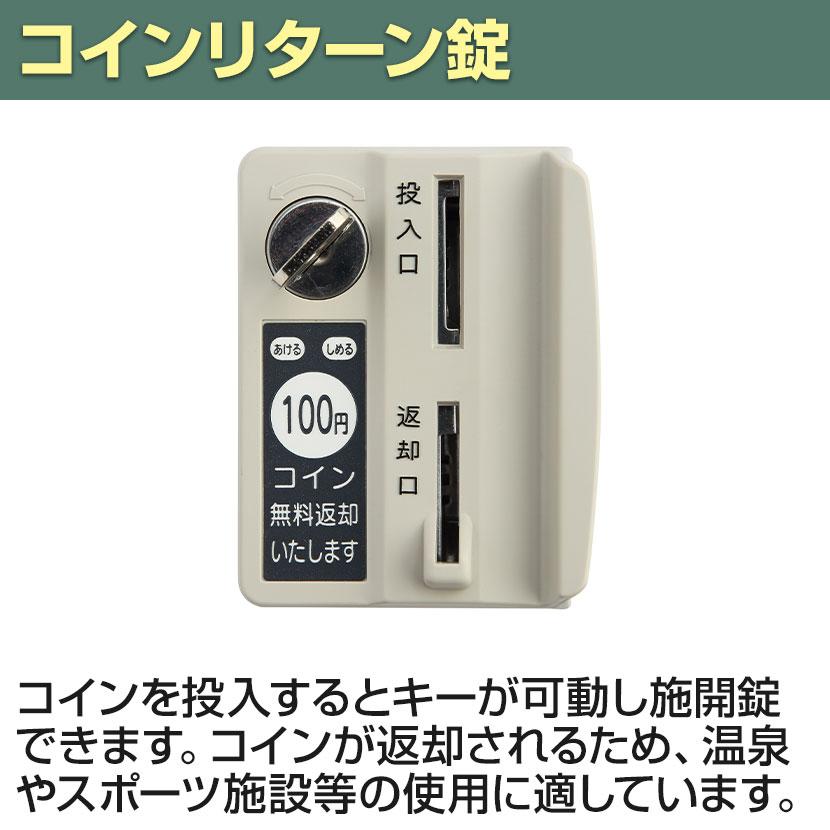 スチールロッカー 深型 10人用 鍵付き コインリターン錠 スチール スタンダード 業務用 幅900×奥行515×高さ1790mm 国産 完成品 / TLK-RC10の画像