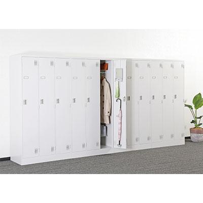 人気を誇る スチールロッカー 6人用 (ホワイト 白)幅900×奥行515×高さ