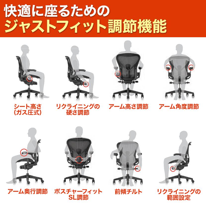 アーロンチェアHerman MillerAE123AWB AJ G1 BB BK Herman Miller アーロンチェア リマスタード Aeron Chair