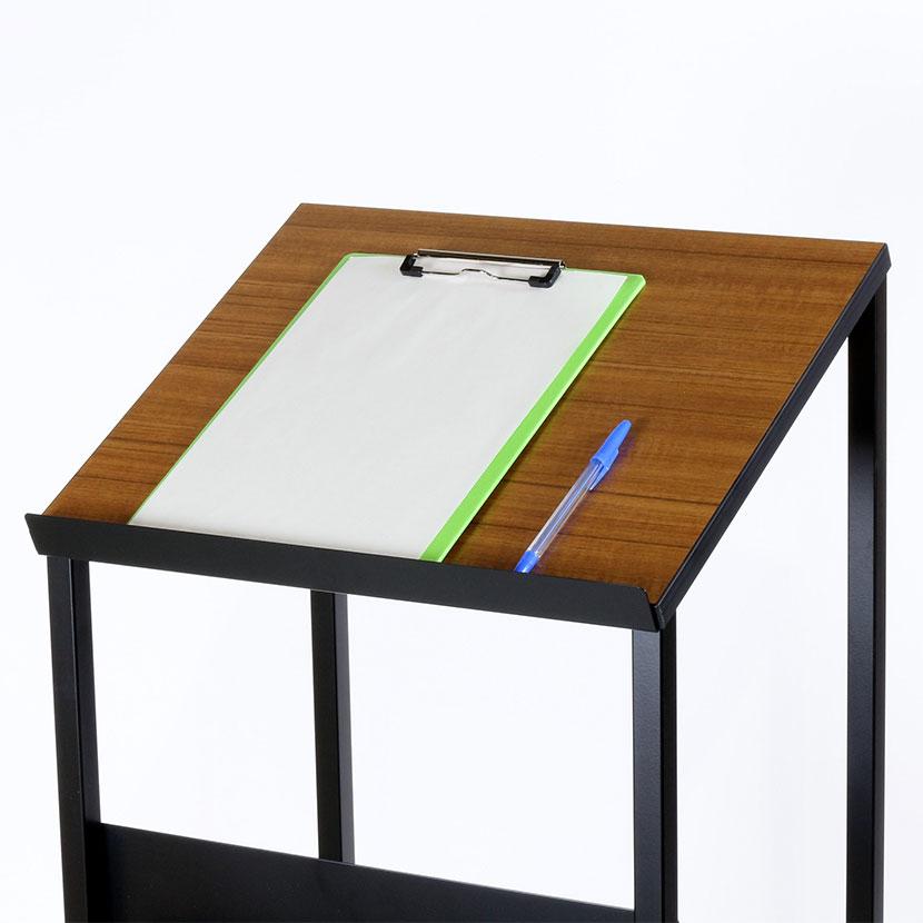 記載台/メニュースタンド 天板:木目調(ダークブラウン)収納付き 高さ1050mm |  | 02