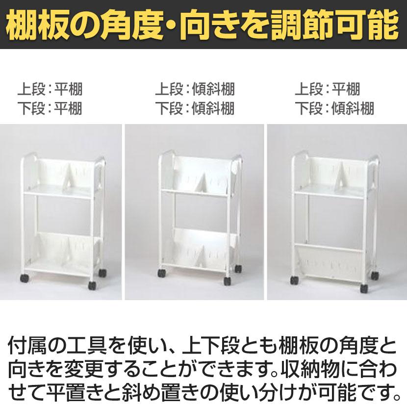 スチールラック 平棚傾斜棚自在 2段 YS-K22 幅580×奥行380×高さ960mm