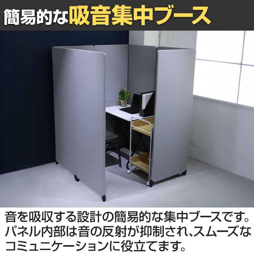 吸音集中ブース Zip パーテーション 7連結セット YS-Q7LG 幅610×奥行26