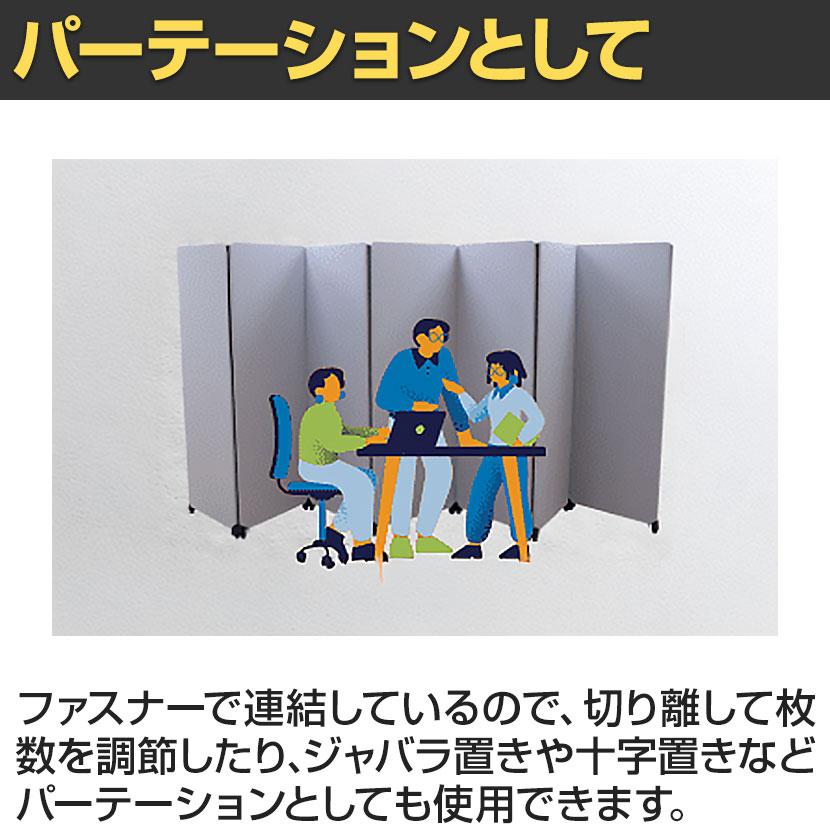 吸音集中ブース Zip パーテーション 7連結セット YS-Q7LG 幅610×奥行26