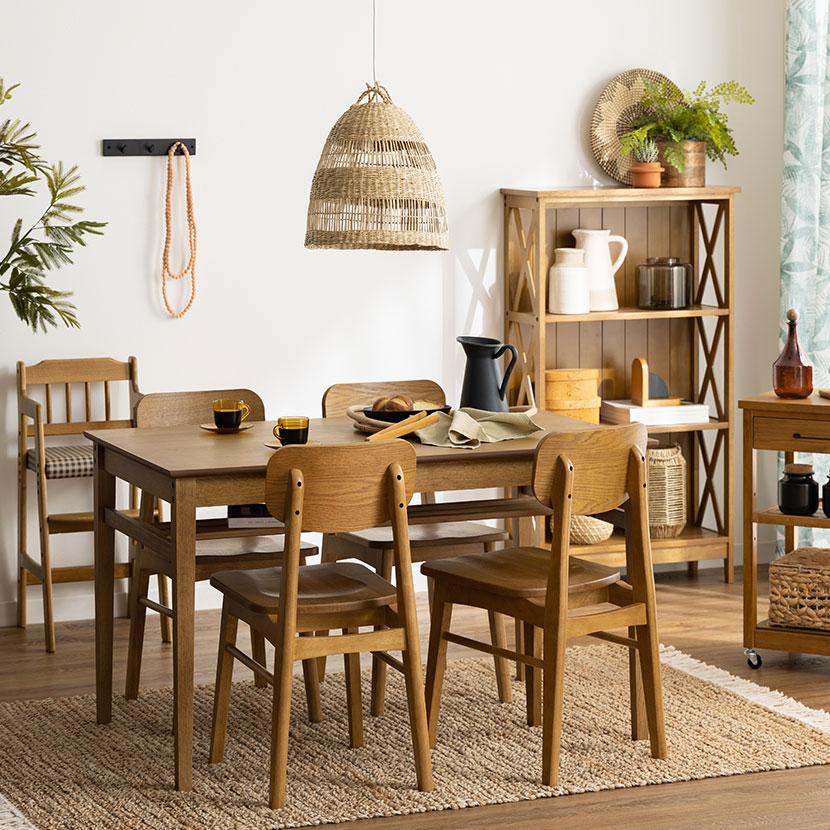 ICHIBA（市場） 4人用 ダイニングセット 5点 テーブル＋チェア4脚 食卓