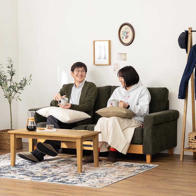 ICHIBA 2.5人掛け コーデュロイ ソファ 充電ポート(コンセント×2 ICHIBA 2.5人掛け コーデュロイ ソファ 充電ポート(コンセント×2