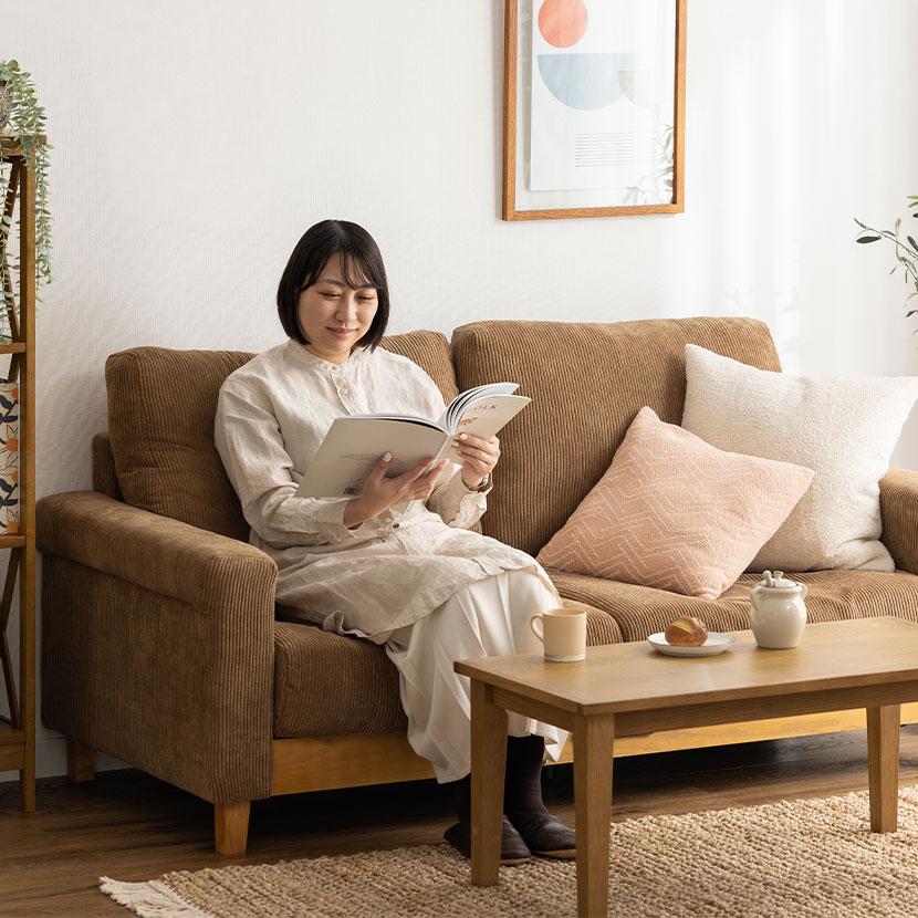 ICHIBA 2.5人掛け コーデュロイ ソファ 充電ポート(コンセント×2 ICHIBA 2.5人掛け コーデュロイ ソファ 充電ポート(コンセント×2