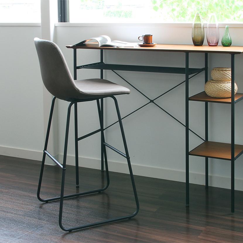 ICHIBA（市場） バースツール おしゃれ ハイスツール 背もたれ高 固定
