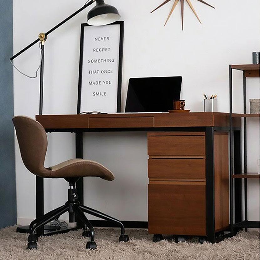 ICHIBA 木製デスク 引き出し付き ナチュラル 美品 ICHIBA デスク 机 おしゃれ 木製 レトロ ナチュラルモダン 木目