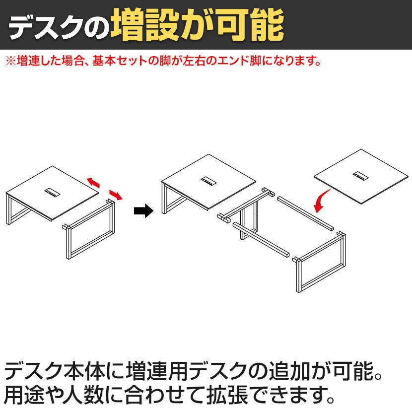 追加/増設用 ABW 会議テーブル 増連セット フリーアドレス 選べる天板×選べるスチール脚 左右オープンケーブルホール付属 幅1200×奥行1400×高さ720mm |  | 09