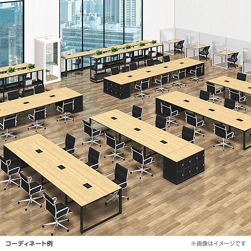 追加/増設用 ABW 会議テーブル 増連セット フリーアドレス 選べる天板×選べるスチール脚 左右オープンケーブルホール付属 幅1200×奥行1400×高さ720mm |  | 04