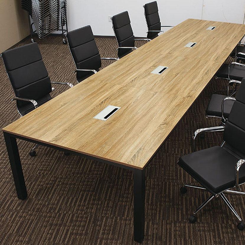 フリーアドレスデスク DRTシリーズホワイト脚 配線ボックス付き 幅3600