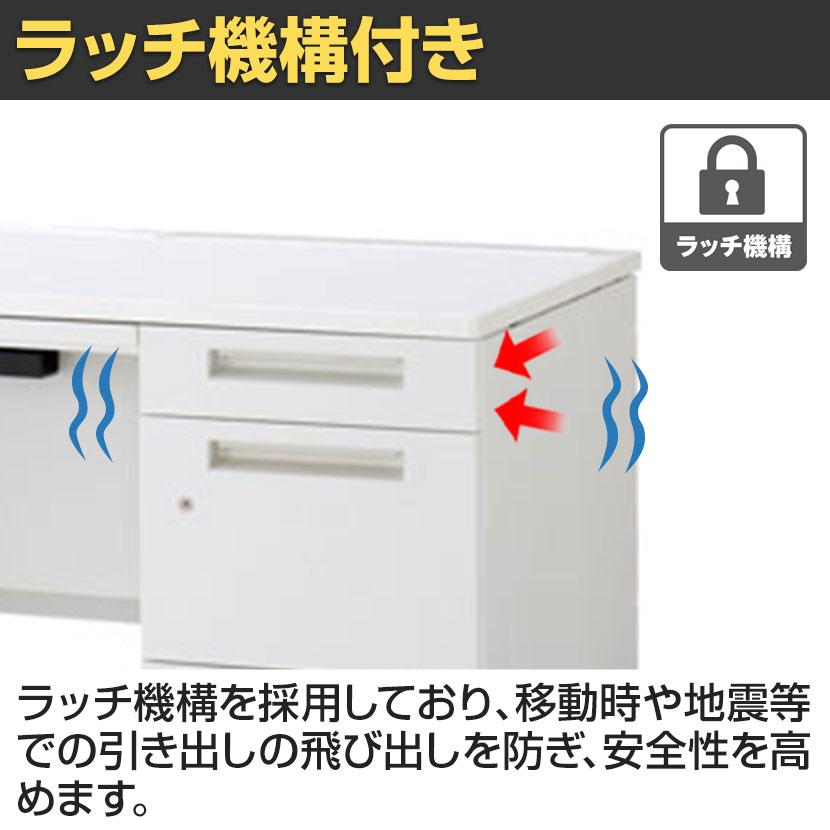 イナバ DUENA デュエナK ケースウェイカバー オフィスデスク スチール製 事務机 両袖机 センター引出し付 A4 3段 DUK-147-A3・A3 幅1400×奥行700×高さ720mm_15
