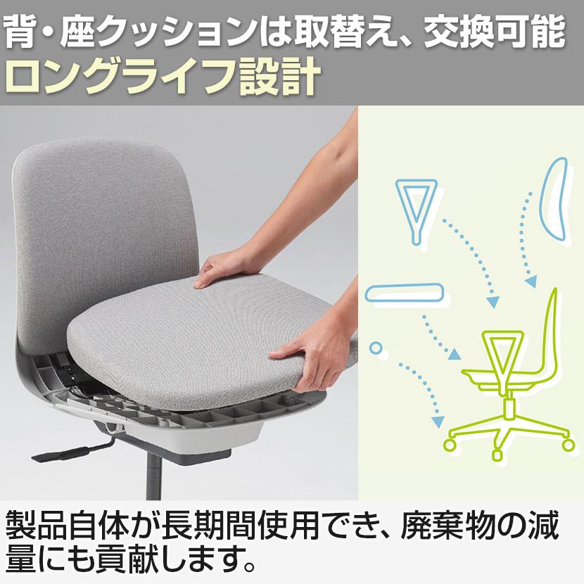 ITOKI(イトーキ) オフィスチェア トルテUチェア ハイバック 肘なし ビニールレザー ロッキング 事務椅子 KJ-310DLの画像