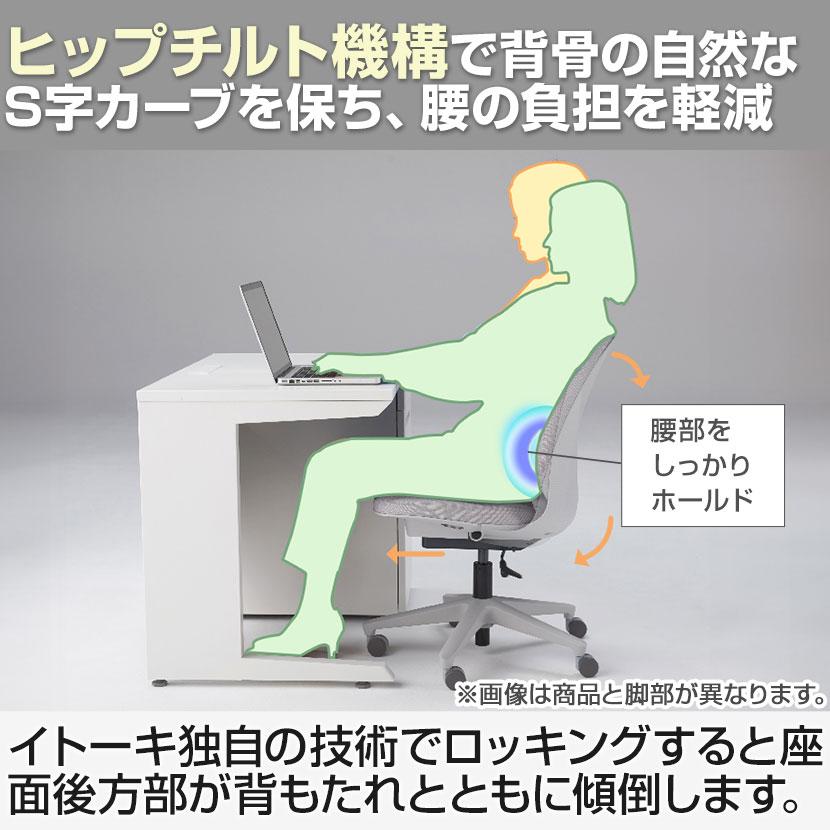 イトーキ オフィスチェア 肘なし 中古】イトーキ(ITOKI) オフィスチェア 肘無しチェア ブラック ブルー