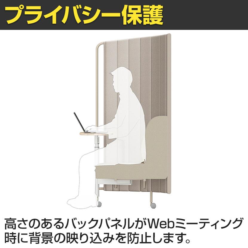 ITOKI(イトーキ)インセイル ウェブミーティングエディション ワークソファ 集中ブース 幅920×奥行685×高さ1590mmの画像