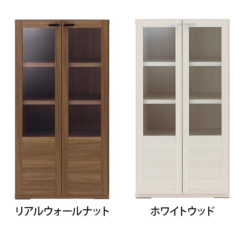フナモコ システム収納 リビングシェルフ ガラス扉 幅600×奥行385×高さ1138mmの画像