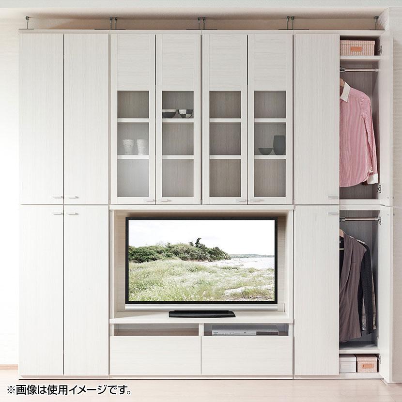 フナモコ システム収納 リビングシェルフ ガラス扉 幅600×奥行385×高さ1138mmの画像