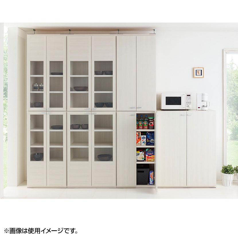 フナモコ システム収納 リビングシェルフ ガラス扉 幅600×奥行385×高さ1138mmの画像