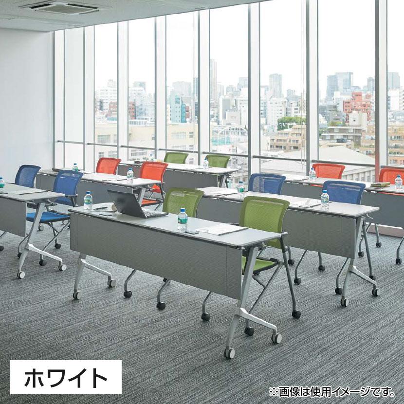 YU-1545 会議テーブル スタッキングテーブル キャスター脚 天板跳ね上げ 幕板なし 幅1500×奥行450×高さ720mm ジョインテックス_4