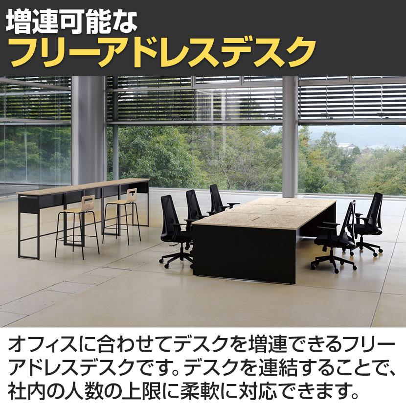 OSBワークデスク 基本セット フリーアドレスデスク OSB合板天板採用 なめらか研磨仕上 ビンテージ 幅1200×奥行1400×高さ714mm_2