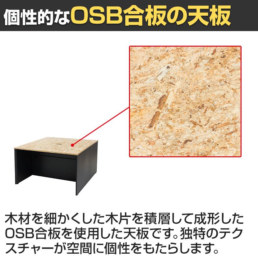OSBワークデスク 基本セット フリーアドレスデスク OSB合板天板採用 なめらか研磨仕上 ビンテージ 幅1200×奥行1400×高さ714mm_5