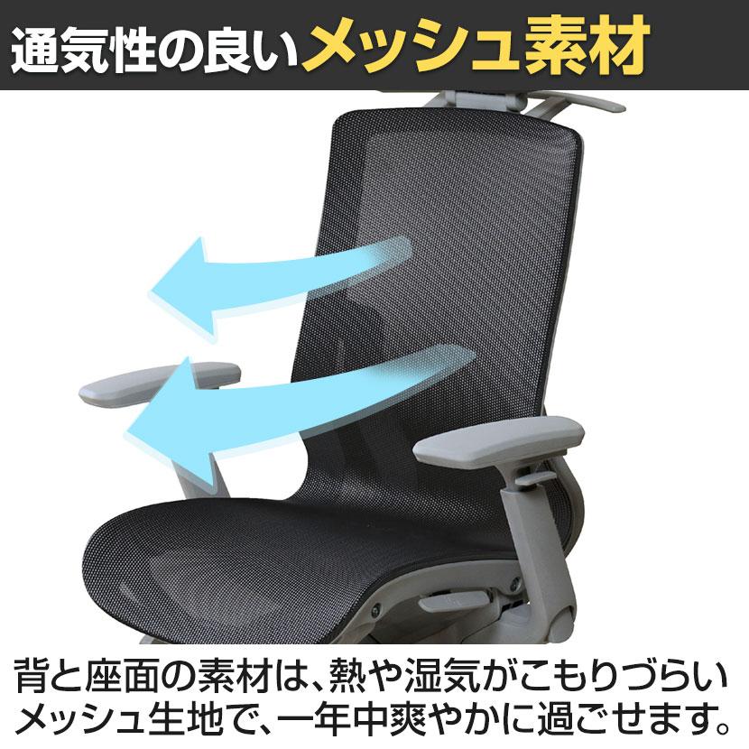 メッシュオフィスチェア 多機能 ハイスペックチェア 各種調節機能 背座