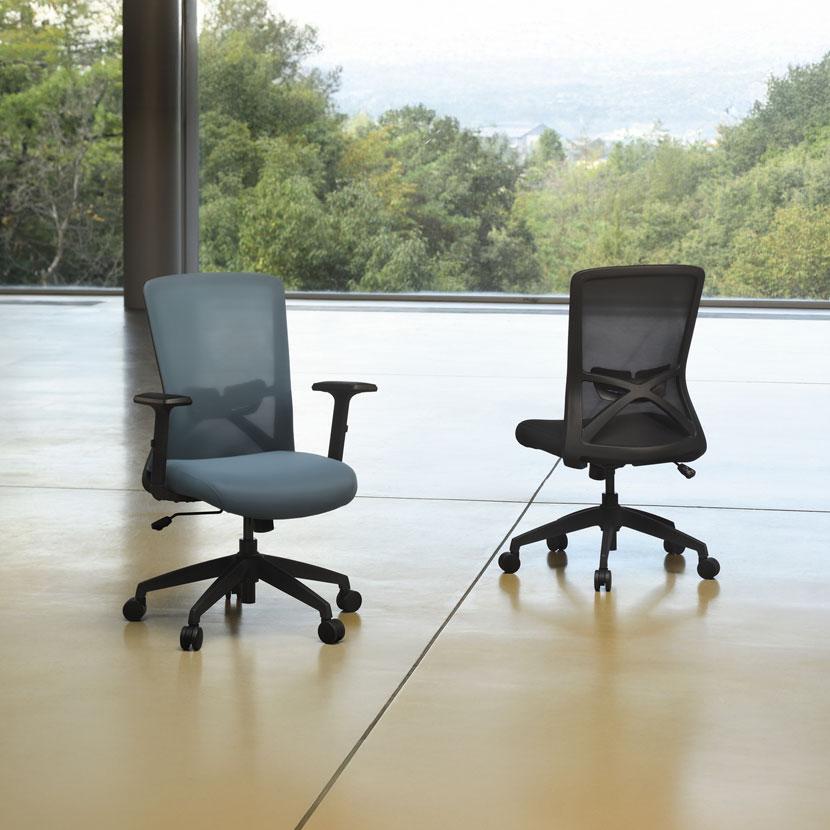 メッシュオフィスチェア 低座面390mm 背:メッシュ 通気性 ランバー