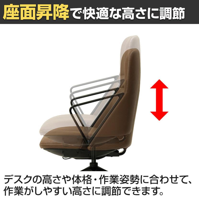 マネージメントチェア 重厚感 ホールド感 シンクロロッキング機能搭載 ダイキャスト製 アームレスト/脚 幅615×奥行580×座面高さ445〜520mm_6