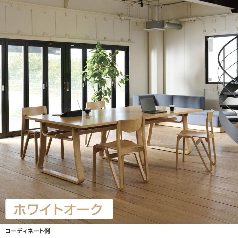 2脚セット 木製チェア ミーティングチェア スタイリッシュ 業務用 N型フレーム スタッキング 成形合板 幅490×奥行480×座面高さ430mm_4