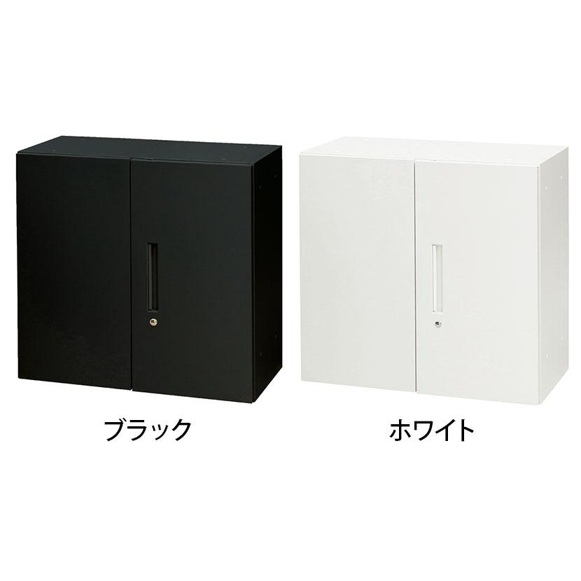 スチール書庫 両開き扉タイプ 鍵付き 書類保管 A4ファイル収納可 選べるカラー 粉体塗装仕上げ 幅800×奥行400×高さ750mmの画像