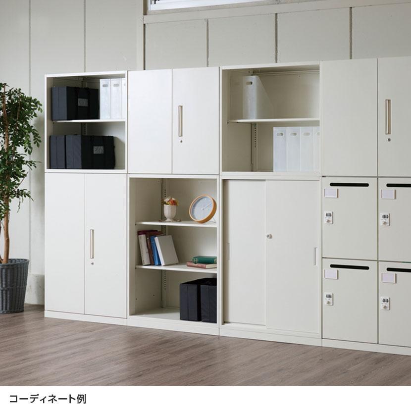 スチール書庫 両開き扉タイプ 鍵付き 書類保管 A4ファイル収納可 選べるカラー 粉体塗装仕上げ 幅800×奥行400×高さ750mmの画像