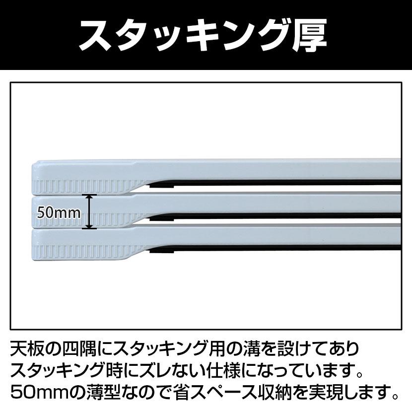 折りたたみテーブル ブロー成型 樹脂製天板 楽々スタッキング 幅1800×奥行600×高さ700mmの画像
