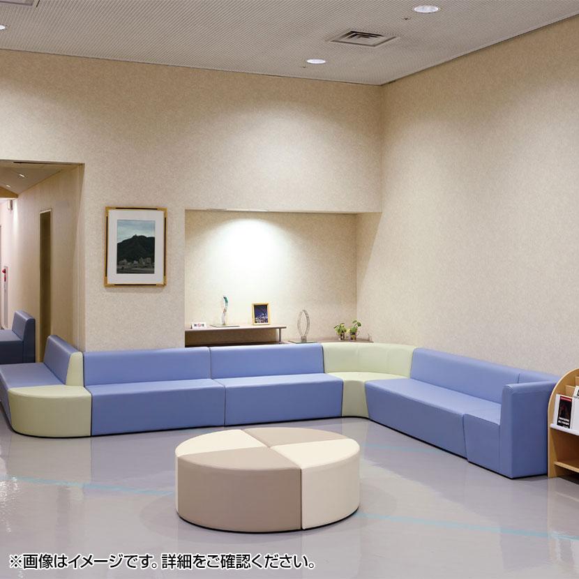 弘益 - 取り合わせ寝椅子 入口ホール女性議長 背付き添い人 3人掛け 組みあわせ自在 張地合皮 幅1800×奥ふかさ640×高さ700粍