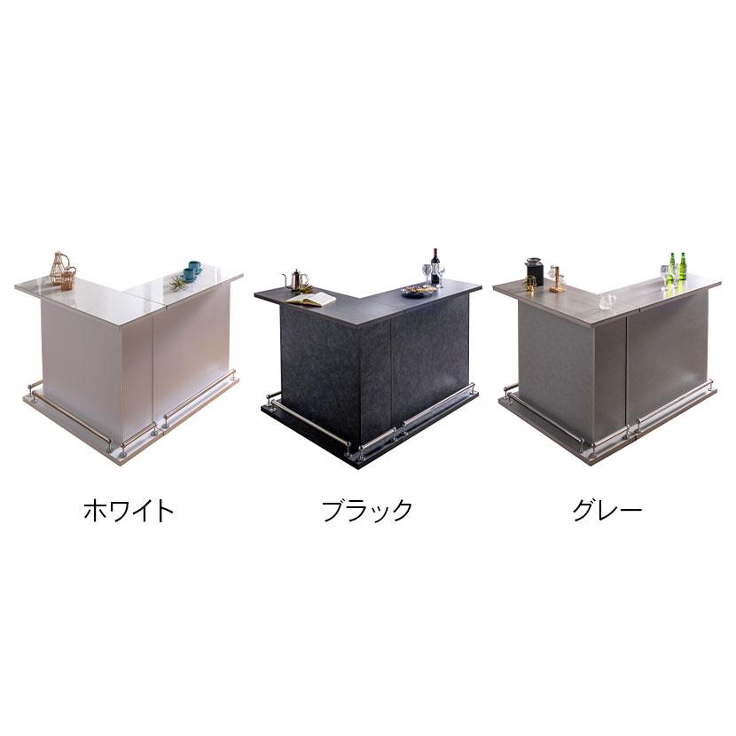 バーカウンターセット 2点(幅990mm カウンターテーブル×1 幅1200mm カウンターテーブル×1) セラミック天板 収納付き 日本製 間仕切り ダイニング 完成品の画像