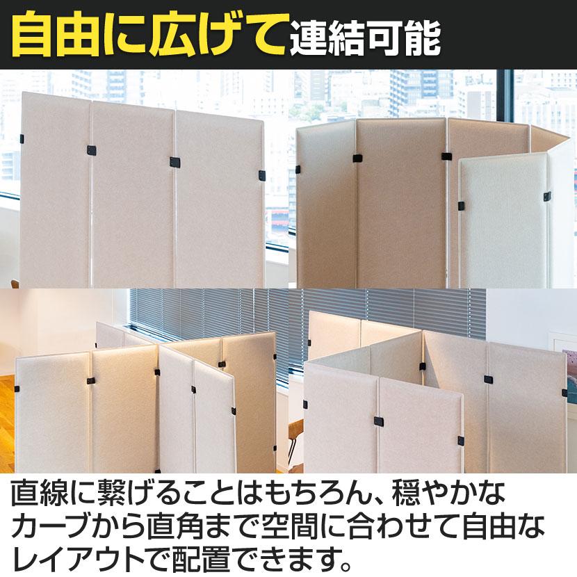 branCom 3連 吸音パーテーション 衝立 幅1350×高さ1800mmの画像