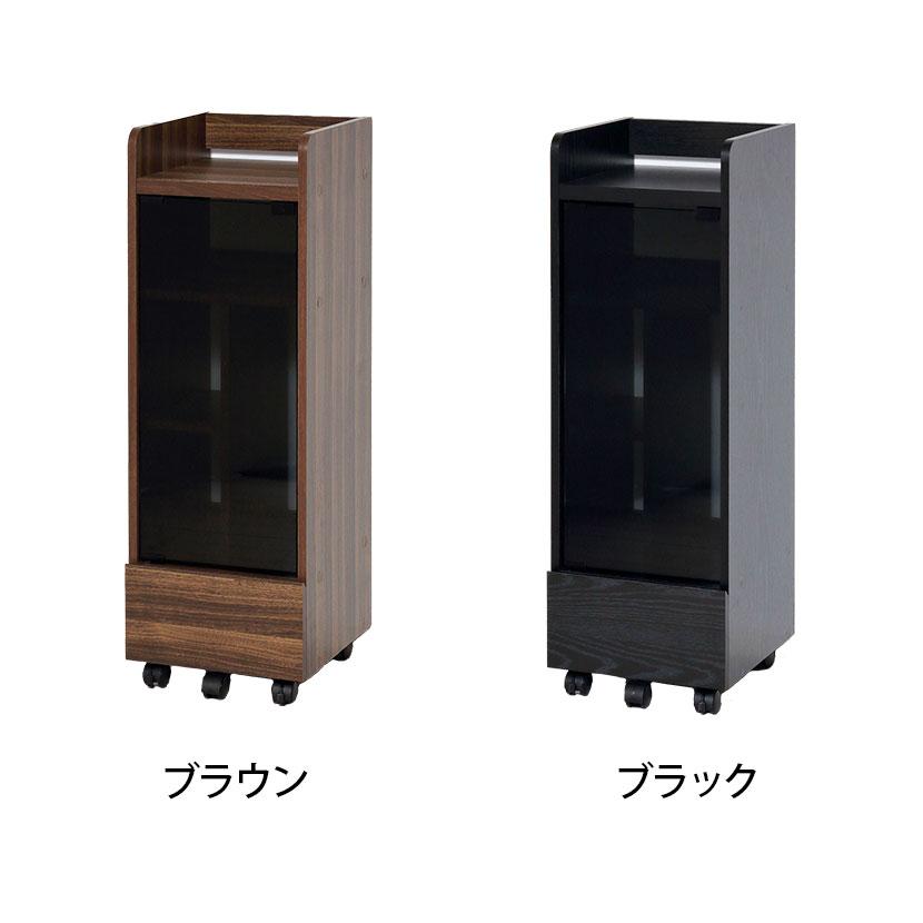 機器ラック キャスター付き 機器収納ボックス 強化ガラス扉 引き出し付き 電話台 ネットワーク OA機器 幅320×奥行335×高さ965mm | クロシオ | 01