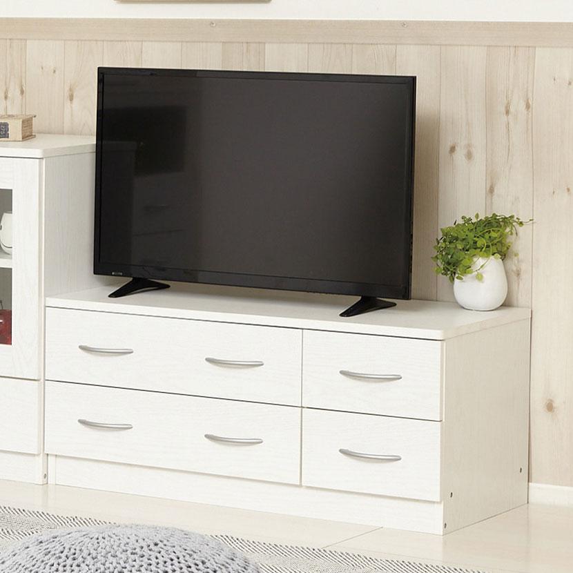 クロシオ ブルーム ローチェスト 収納 ストッパー付き テレビ台 2口