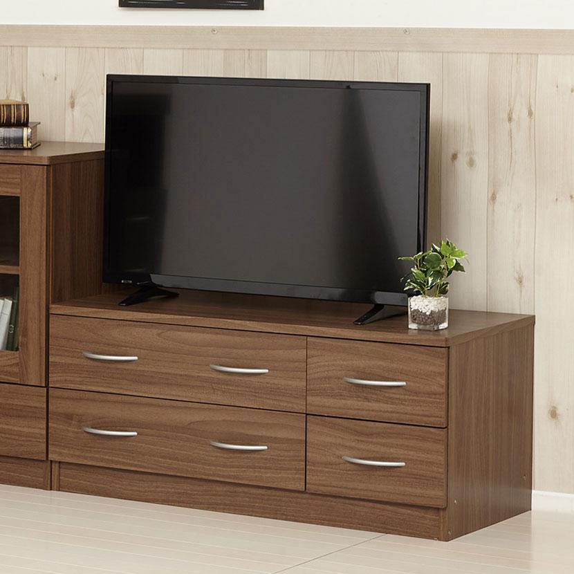ブルームローチェスト ホワイトオーク ウォールナット 組立式 テレビ台 TV台 幅89.5cm ローチェスト ブルーム 木目調 引き出し付き 収納 チェスト
