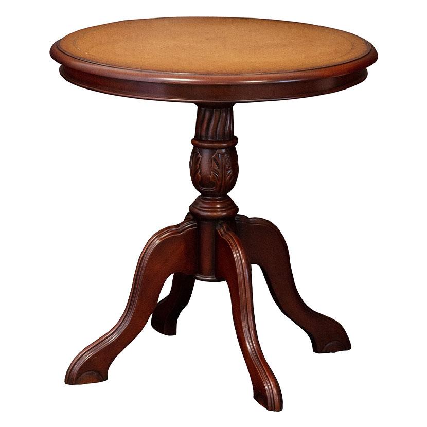 コモ テーブル 天板レザー調 猫脚 手彫り仕上げ 幅600×奥行600×高さ600mm | クロシオ | 08