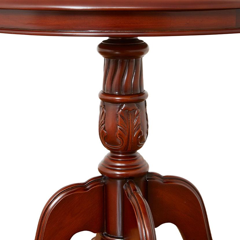 コモ テーブル 天板レザー調 猫脚 手彫り仕上げ 幅600×奥行600×高さ600mm | クロシオ | 05