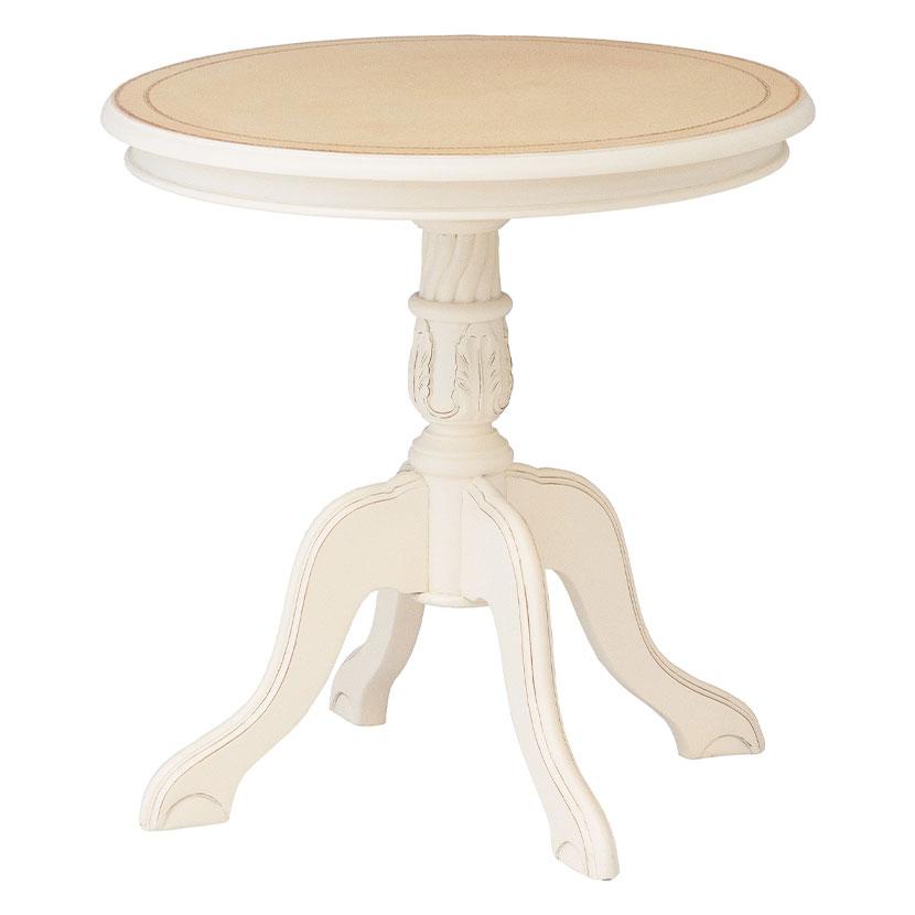 コモ テーブル 天板レザー調 猫脚 手彫り仕上げ 幅600×奥行600×高さ600mm | クロシオ | 07